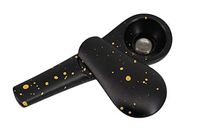 Gabrine Shiny Golden Point Zinc Alloy Pipe Scoop Shaped Detachable Tobacco Pipe(Black)