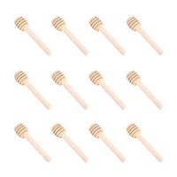 Muzi 24 Pack 3 inch Wooden Honey Dipper Sticks Server for Honey Jar Dispense Drizzle Honey and Wedding Party Favors
