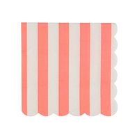 Meri Meri Coral Striped Napkins Small