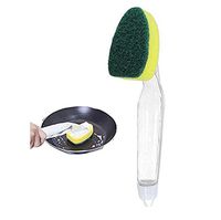 Baost Multi-function Kitchen Cleaning Dish Washing Sponge Brush with Handle, Handled Dish Wand Sponge Scrubber Cleaning Brush For Scrubbing Pot Pans Kitchen Bathroom Random