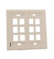 Leviton 42080-12W Quickport Wallplate with ID Window, Dual Gang, 12-Port, White