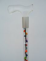 Elegant Acrylic Designer Walking Cane (33", Multi-Color Silk Roses)