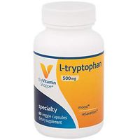 The Vitamin Shoppe LTryptophan 500MG, Supports Relaxation, Positive Mood Sleep (60 Veggie Capsules)