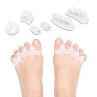 NUOWEI DUCK Toe Separator Gel- Toe Separators and Toe Streightener for Relaxing Toes, Relief Foot Care Treatment for Women and Men (2 Pair 5 Toe Separators)