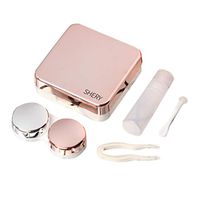 Qlychee Contact Lenses Case Container Black Pink Silver Gold Rose Plastic for Travel