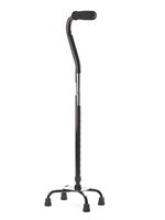 Medline MDS86222W Aluminum Quad Canes with Small Base and Foam Handles, Black