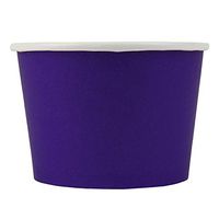 [50 Count] Purple Paper Ice Cream Cups - 8 oz Eco-Friendly Dessert Containers - Perfect For Your Yummy Foods! Many Colors & Sizes - Frozen Dessert Supplies