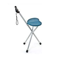 ZSMPY Cane Seat Folding Stool Aluminum Alloy/Height Adjustable/Height 70-88cm, 10 Gear Adjustment/Static Load 200kg