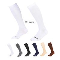 2 Pairs Sports Compression Socks for Women and Men 15-20mmHg for Nursing, Edema,Diabetic,Varicose Veins,Shin Splints,Running Marathon,Hiking,Pregnancy and Travel