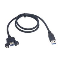 Cablecc 50cm USB 3.0 A Type Male to Female Extension Cable with Panel Mount screws