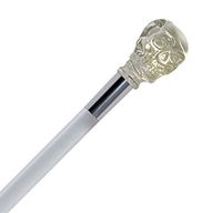 Clear Lucite Cane with Skull Lucite Grip (Clear)