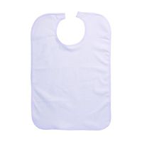 DMI Terry Cloth Adult Bib Mealtime Clothing Patient Protector, White