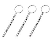 DS.DISTINCTIVE STYLE Mini 3-in-1 Precision Screwdriver Keychain Eyeglasses Repair Kit with Keyring (3)