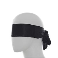 1PCS Black Lacquer Eyeshade Long Slim Ribbon Thin Blindfold Health Eyepatch Stage Prop Satin Cloth Eye Patch Tie Neck Scarf Band Blind Sleep Blinder