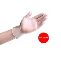 Gloves Disposable Dentist Latex Waterproof Dingqing Kitchen Cleaning Rubber PVC Plastic (Color : Clear, Size : M)