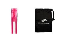 Darice DIY Crafts Supplies Gift Wrapping Ribbon Basic Expression Organza Fuchsia 1.5 inches x 20 Yards (1 Pack) 30003998 Bundle with 1 Artsiga Crafts Small Bag