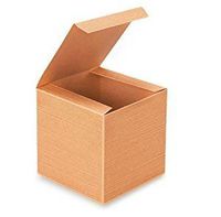 Kraft Pinstripe Brown Treat Gift Boxes - Pack of 10 (6 In X 6 In X 6 In)