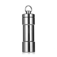 TI-EDC Keychain Pill Holder Titanium Portable Daily Pill Fob Case Hold Cash Container Outdoor Waterproof Multifunction Large Box Capsule Nitroglycerin for Travel Purse Men Women