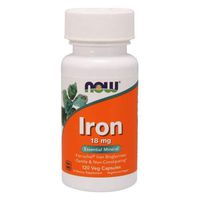 Now Foods Iron Ferrochel(r), 120 Vcaps 18 mg(Pack of 5)