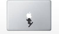Snowboarding Snowboard Funny Cute Decal Sticker for Apple MacBook Laptop pro and air 13" 15" 17" Models Black