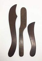 Pack 3 Knife, Curve Knife, Dagger-Shape Gua Sha Scraping Massage Tool Body for Face Guasha Wooden Massagers Neck and Back Thai Set