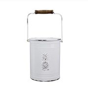 Youngs Enamel Finish Pineapple Bucket Household Supplies, White