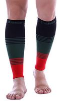 Doc Miller Premium Calf Compression Sleeve Dress Series 1 Pair 20-30mmHg Strong Support Graduated Sock Pressure Sports Running Recovery Shin Splints Varicose Veins (BlackGreenRed, Large)