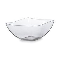 Fineline Settings 116-CL-X, 16 Oz. Clear Plastic Serving Bowls, Disposable Catering Soup Salad Dessert Bowls, 4-Piece Set