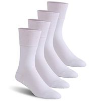 Wide Ankle Socks Women, Feelwe Indoor Dress Diabetic Socks Loose Top Non Binding Socks Extra Wide Mothers Day Gifts Cotton Socks for Women Mens Ankle Diabetic Socks Mens 10-13,4 Pairs White L