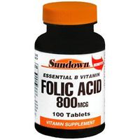 Sun Down FOLIC Acid 800MCG 676 100Tablets