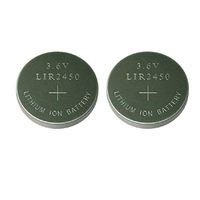 New 2 x Rechargeable LIR2450 LIR 2450 3.6V Button Cell Ship from China