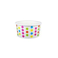 Yocup 6 oz. Polka Dot Rainbow Paper Ice Cream/Frozen Dessert Cup - 100 ct