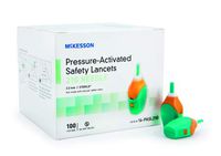 16212410 Safety Lancet McKesson Fixed Depth Lancet Needle 2.0 mm Depth 21 Gauge Pressure Activated