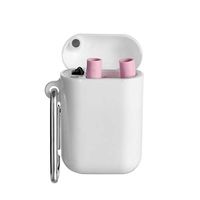 Collapsible Reusable Silicone Straw Food-Grade Drinking Straw Portable Foldable Straws with Cleaning Brush and Storage Case(pink)