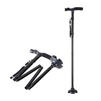 ZWH-Walking Cane Crutches,Folding Cane Travel Adjustable Walking Canes and Walking Sticks for Men and Women with Led Light and Cushion Handle