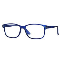 Mens Narrow Rectangular Thin Plastic Reading Glasses Blue +1.0