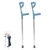AILSAYA Forearm Crutches Height 14-Gears Adjustment Meets Ergonomic Crutch Handle Walker, Lightweight Non-Slip Aluminum Crutches for The Elderly, Disabled, Patients,2pcs