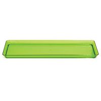 Club Pack of 12 Translucent Green Rectangular Plastic Party Trays 15.5"
