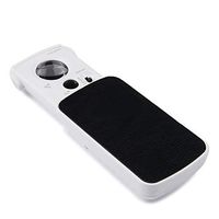 Folding Pocket Magnifying Glass 30X 60X Double HD Lens Square Pulling Type Reading Magnifier with LED and UV Lights, for Jewelry Coins Banknote Inspectionand Needlework