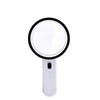 Zfyfyfyf Magnifying Glass with Light 30X Handheld Large Magnifying Glass 12 LED Illuminated Lighted Magnifier for Macular Degeneration Reading Gifts (Color : White)
