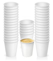 8 oz. Paper Disposable Coffee Cups for Hot and Cold Drinks by Green Direct – Party White Paper Tea Cup for Iced Coffee & Cappuccino – Water Drinking Cup Pack of 100