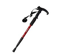 LSY@ Shrinking The Cane, Outdoor Mountaineering Cane Male Female General Purpose Four Quarters Adjustable Crutch   Red