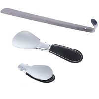 WSERE Set of 2 Shoehorn Stainless Steel Shoe Horn for Men Women Kids Seniors, 2 Styled Folding Shoe Horn Long Handle Shoe Horns