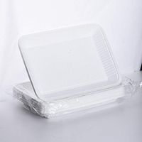 WarmCrystal, Hand White Square Wedding Dinner Square Public Disposable Plastic Plates, Using for Salad or Dessert or BBQ Party to Share Food or Fruit with Others(20 Pack 8.5''11.6'')