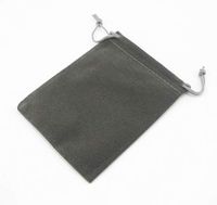 Pack of 25 Velvet Gift Bags Drawstring Jewelry Pouches Candy Bags Wedding Favors (7" X 5", Gray)
