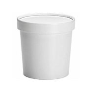 SafePro 16FCCW, 16 Oz. White Paper Soup Containers Combo With Lids, Catering Take Out Hot and Cold Deli Food Cups (100)