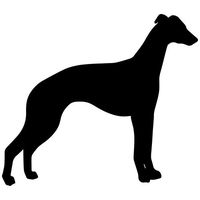 Whippet Dog Decal Sticker (Black, Mirrored), Decal Sticker Vinyl Car Home Truck Window Laptop