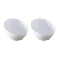 Party Essentials N085604 Hard Plastic 8-Ounce Angled Serving Bowl, 8 oz. White