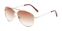 Readers.com Sun Reader: The Conrad Reading Sunglasses Metal Aviator Style for Men and Women - Gold with Amber, 2.75