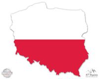 GT Graphics Poland Map Flag Country Shape - 3" Vinyl Sticker - for Car Laptop I-Pad Phone Helmet Hard Hat - Waterproof Decal